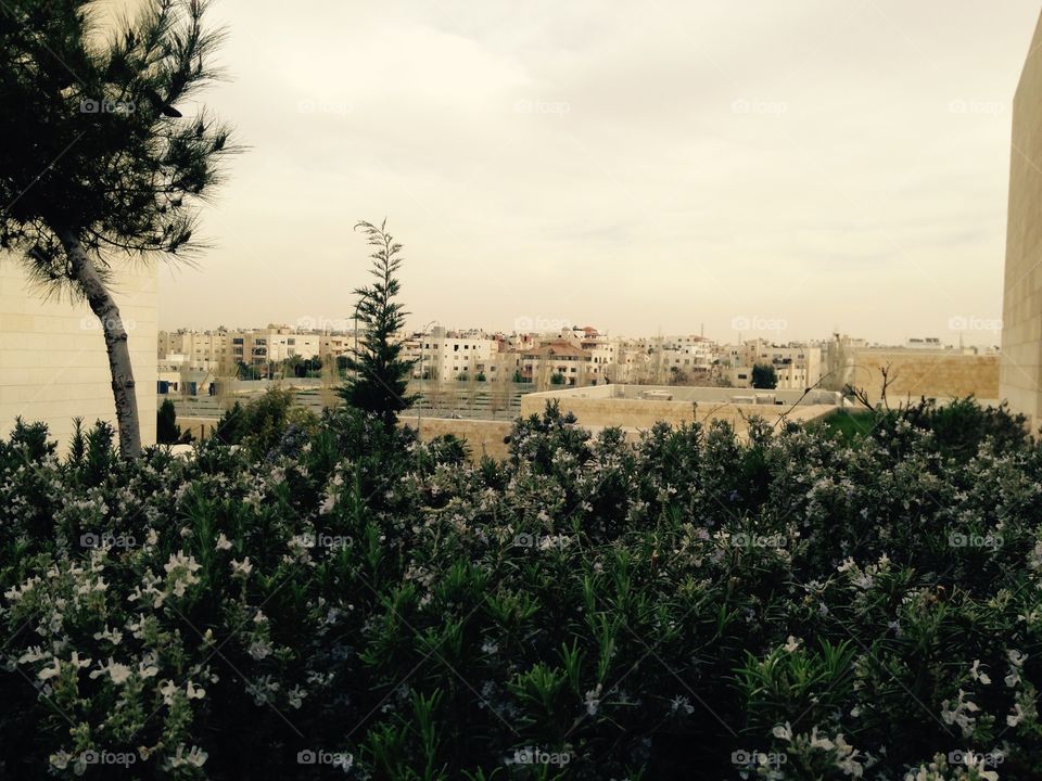 Cloudy sky over Amman city in jordan country 