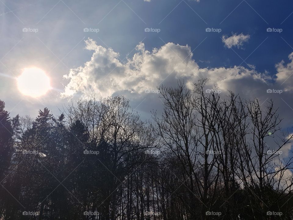 Sky, sun and clouds