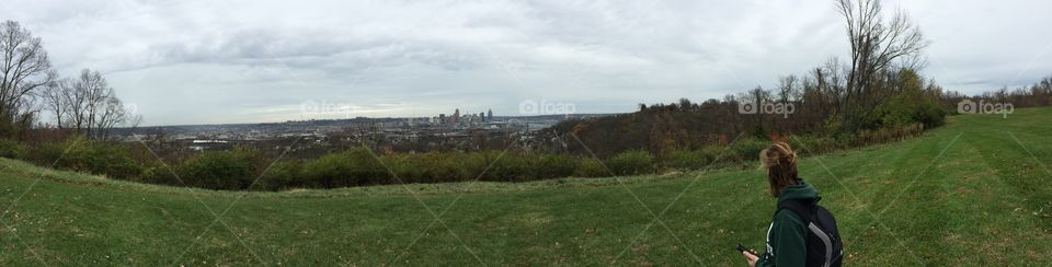 View of Cincinnati from high in the hills of Kentucky