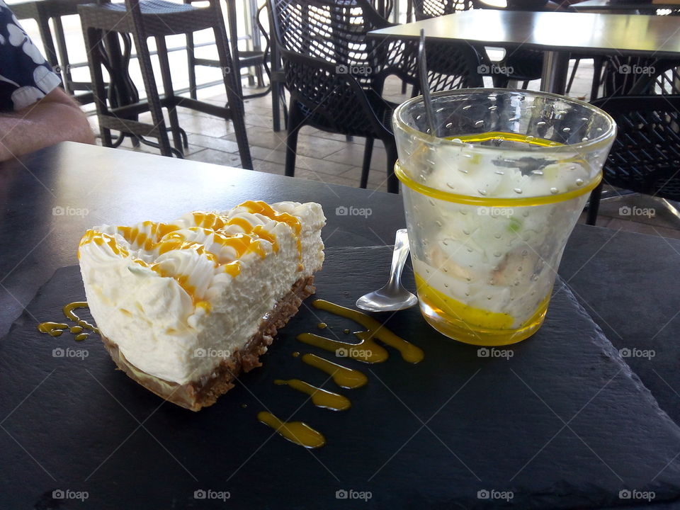 Dessert - Cheesecake and lemon sorbet