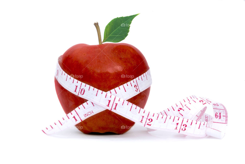 Apple with measure tape