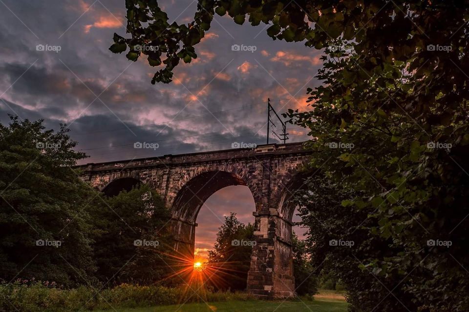 sunset under the bridge