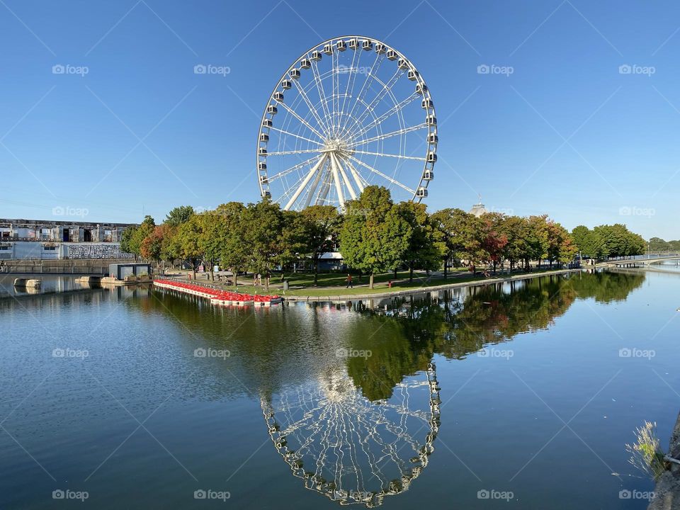 Ferris wheel in reflection 