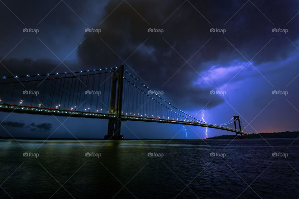 Thunderstorm By The Verrazzano-Narrows Bridge, Brooklyn, New York, USA