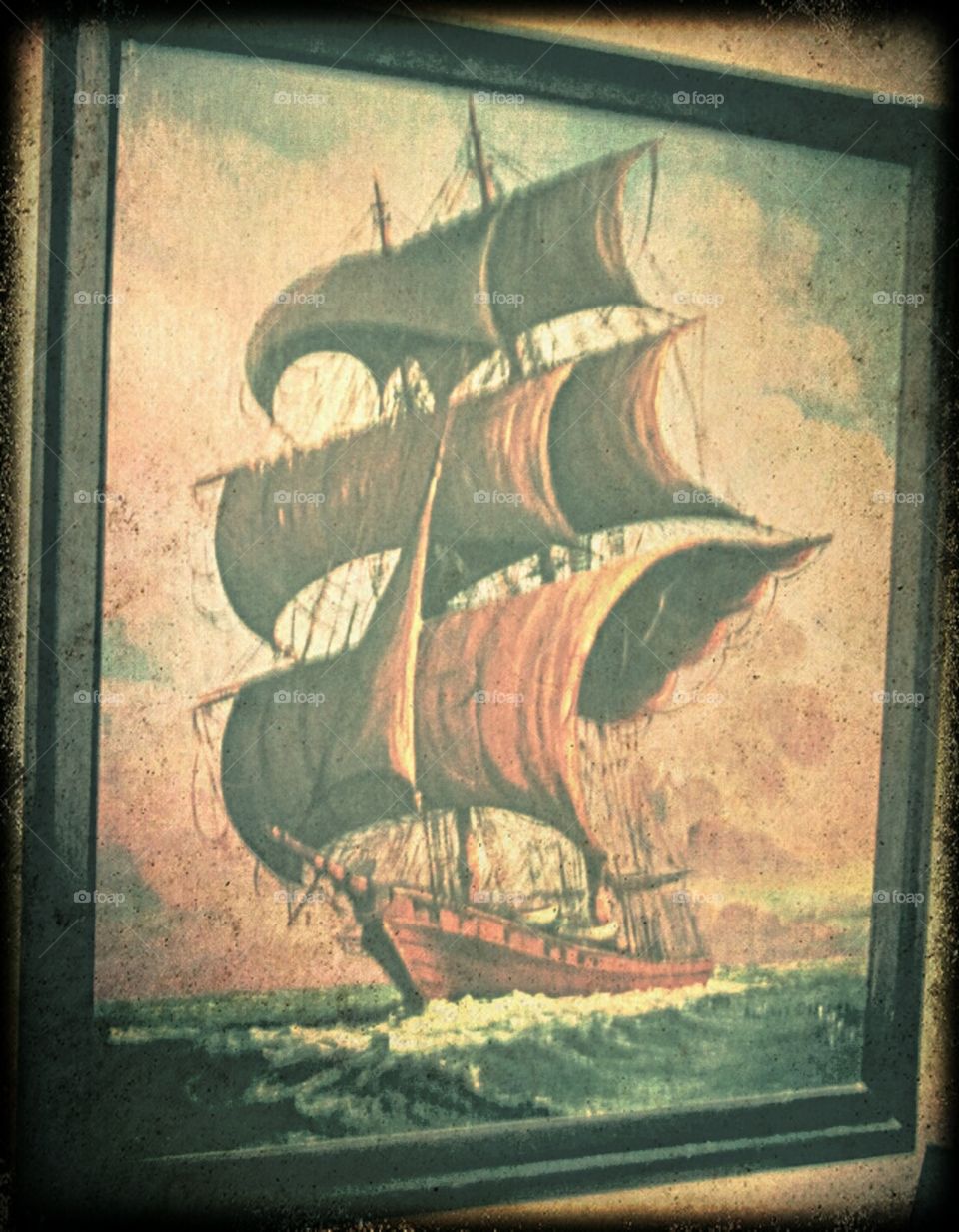 old ship painting