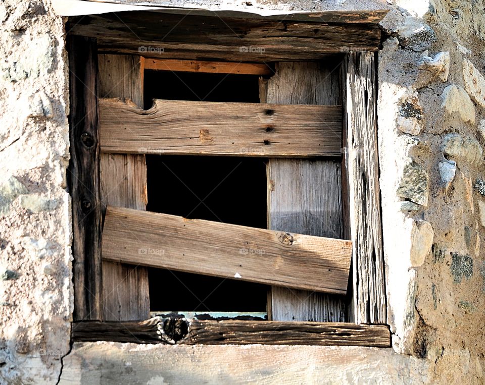 Boarded up window