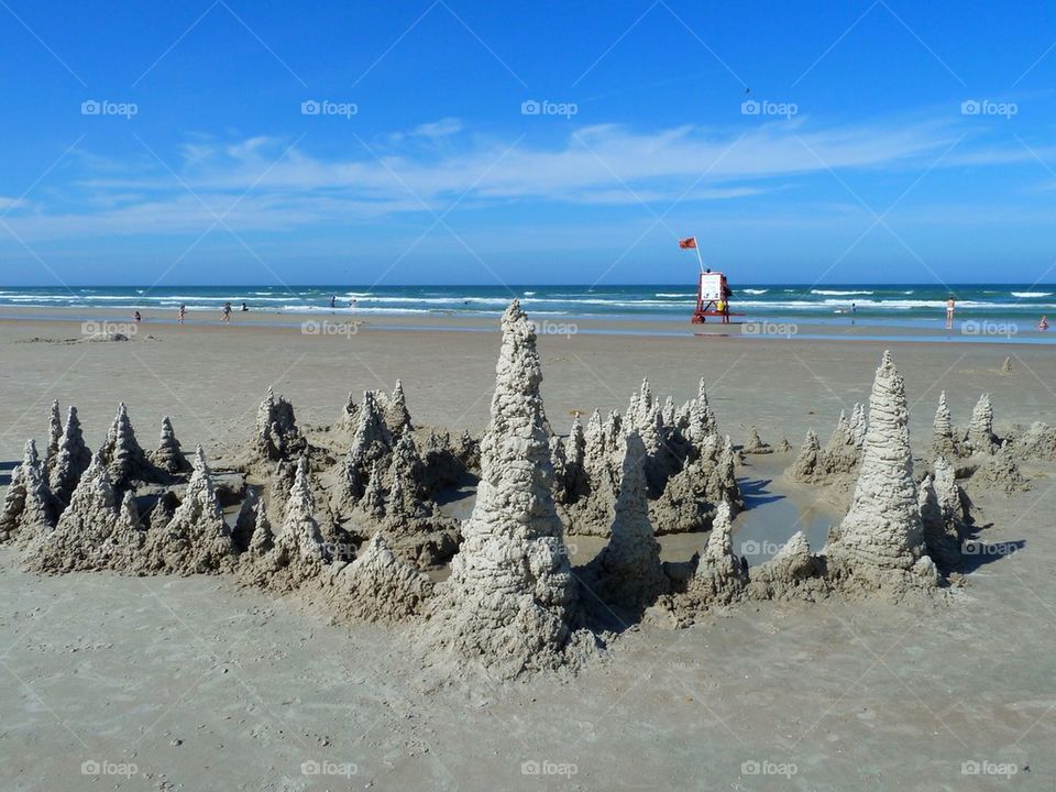 Castles in the sand, east coast Florida 