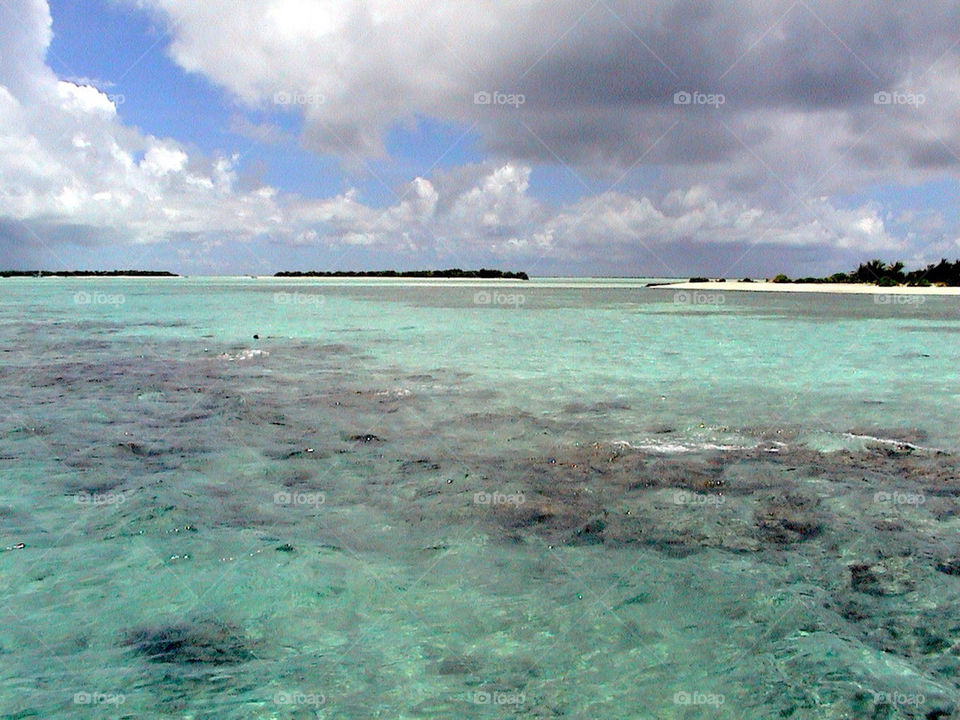 Lagoon in the Maldives islands