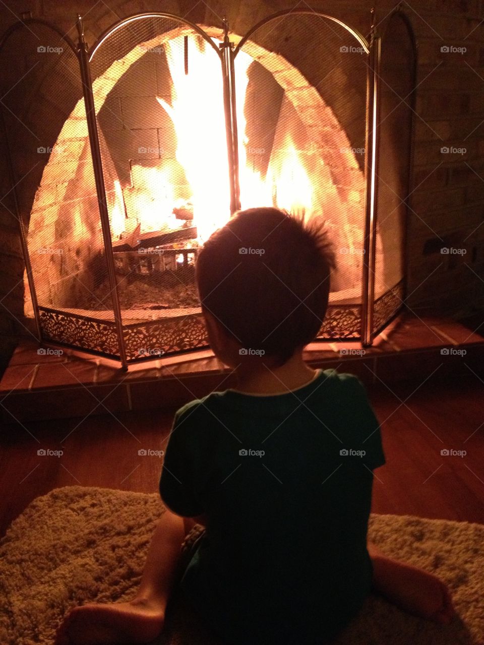 Enjoying the warm fire