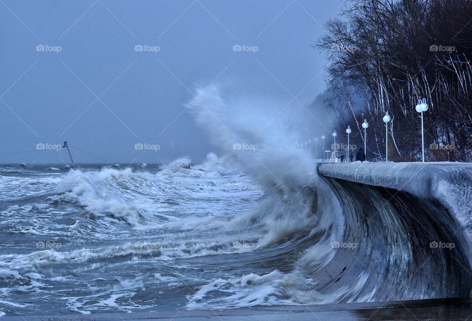 water in motion during storming waves