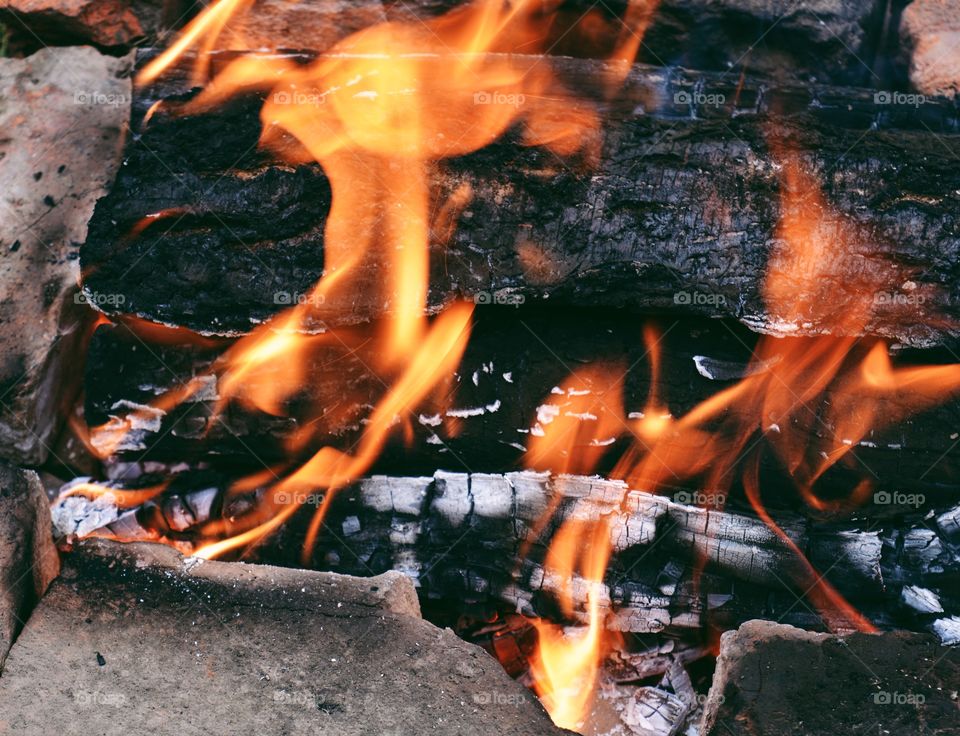 Closeup of campfire 