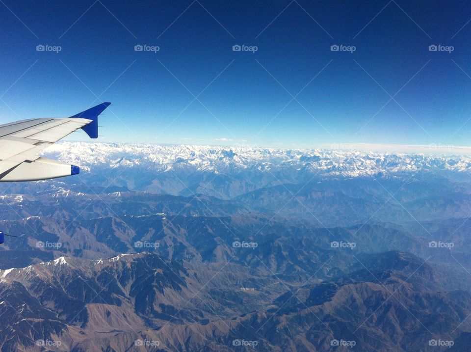 Flying over the Himalayas