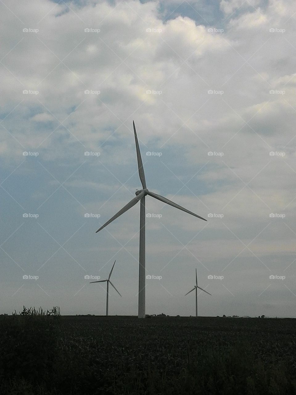 wind turbine. wind turbine in a field