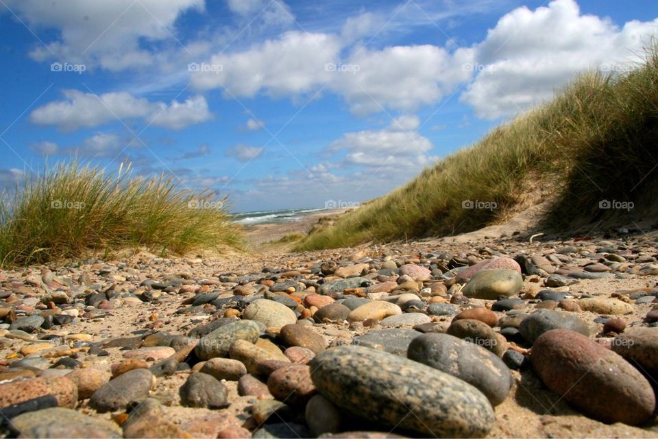 Stone beach in Denmark.