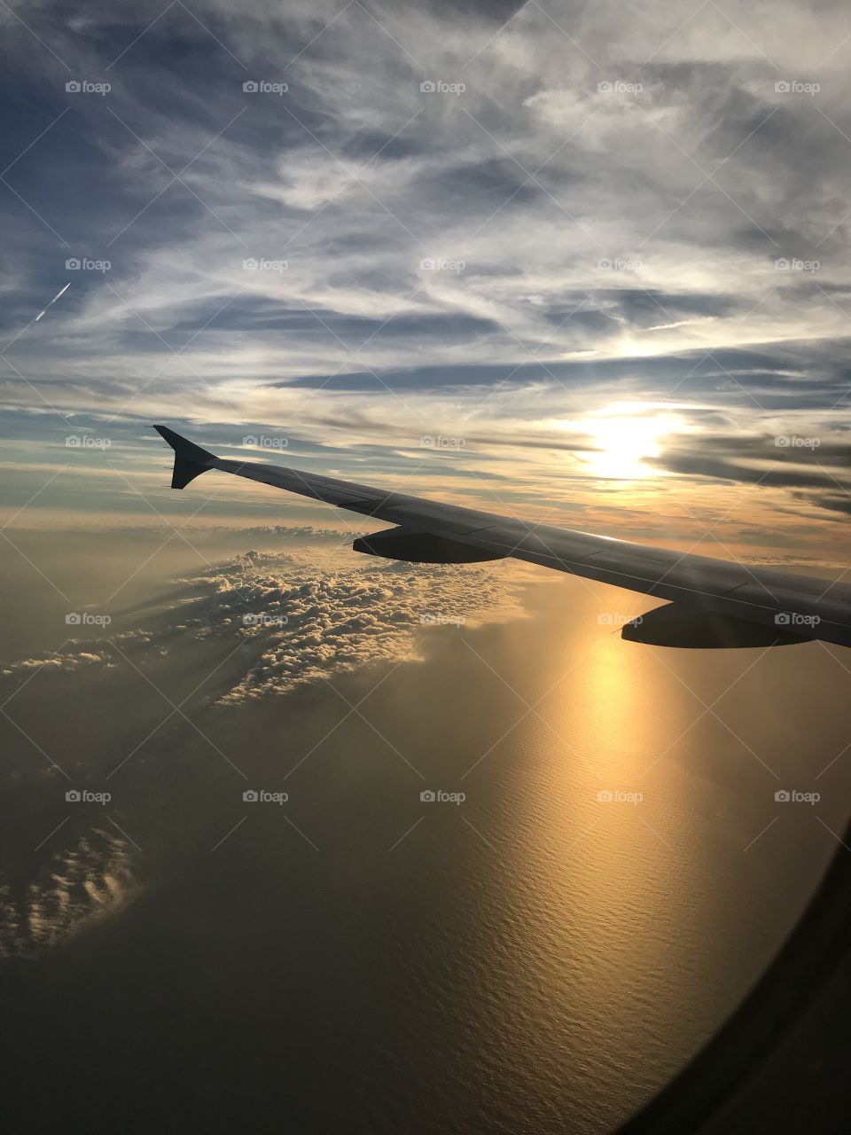Airplane sunset