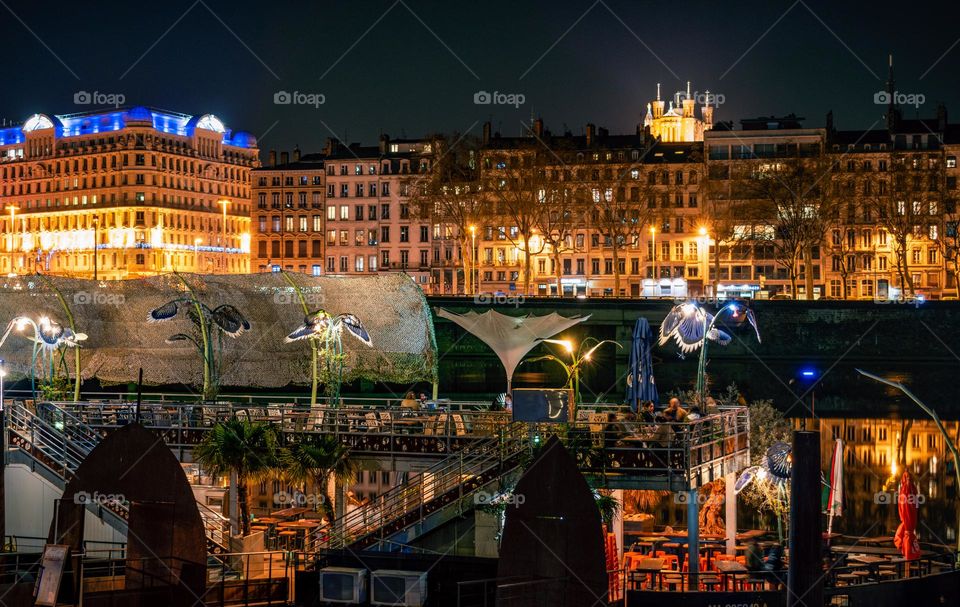 Lyon at night