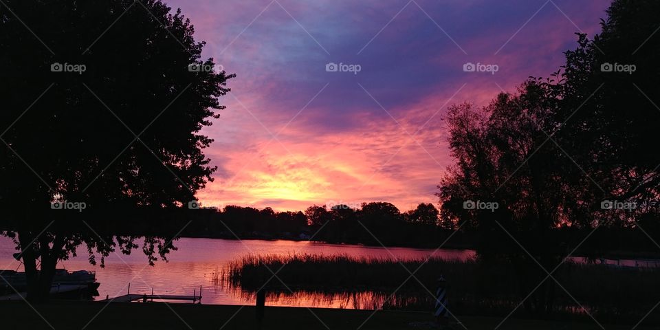 Beautiful Sunrise over Lake