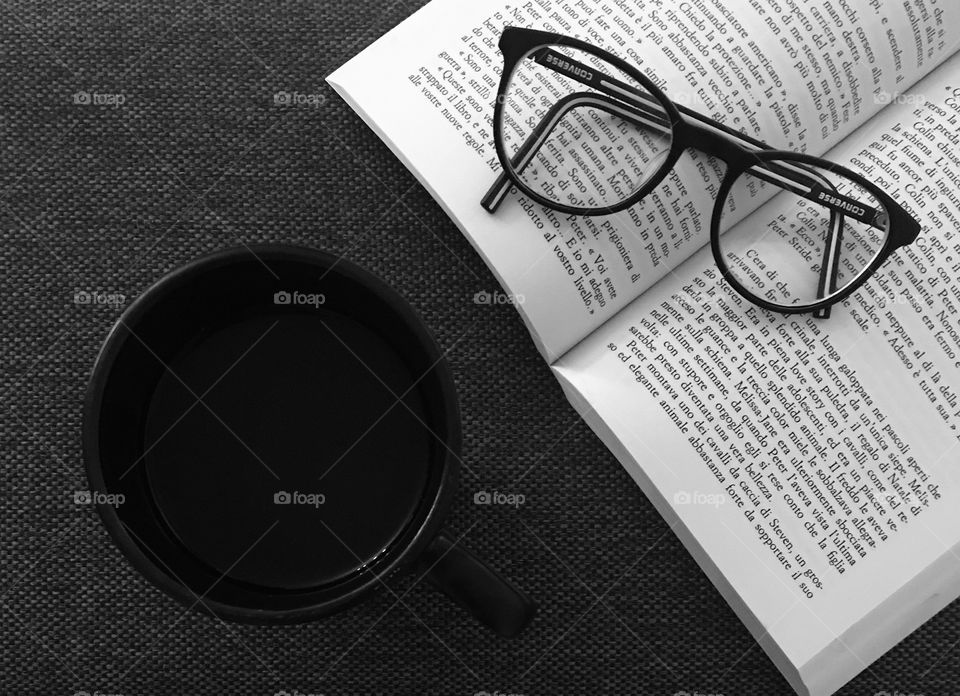 Reading and relaxing with a cup of tea