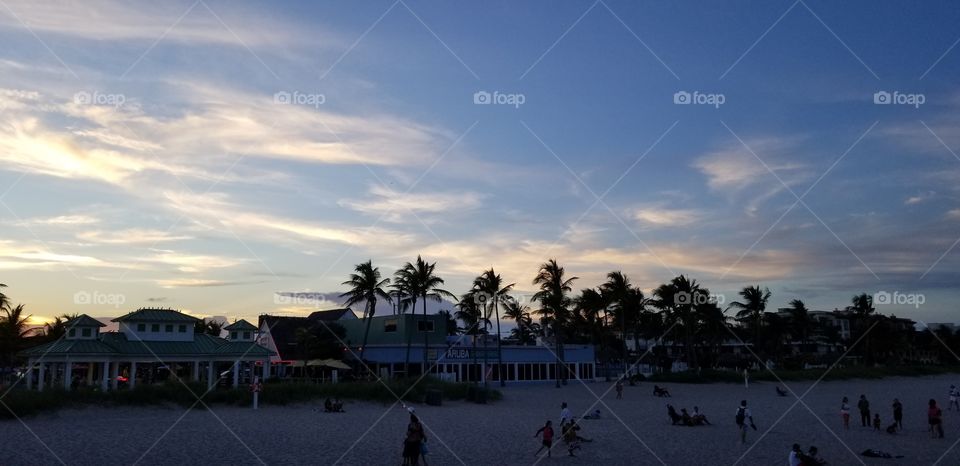 Aruba Beach Cafe at sunset, Lauderdale-by-the-Sea, FL