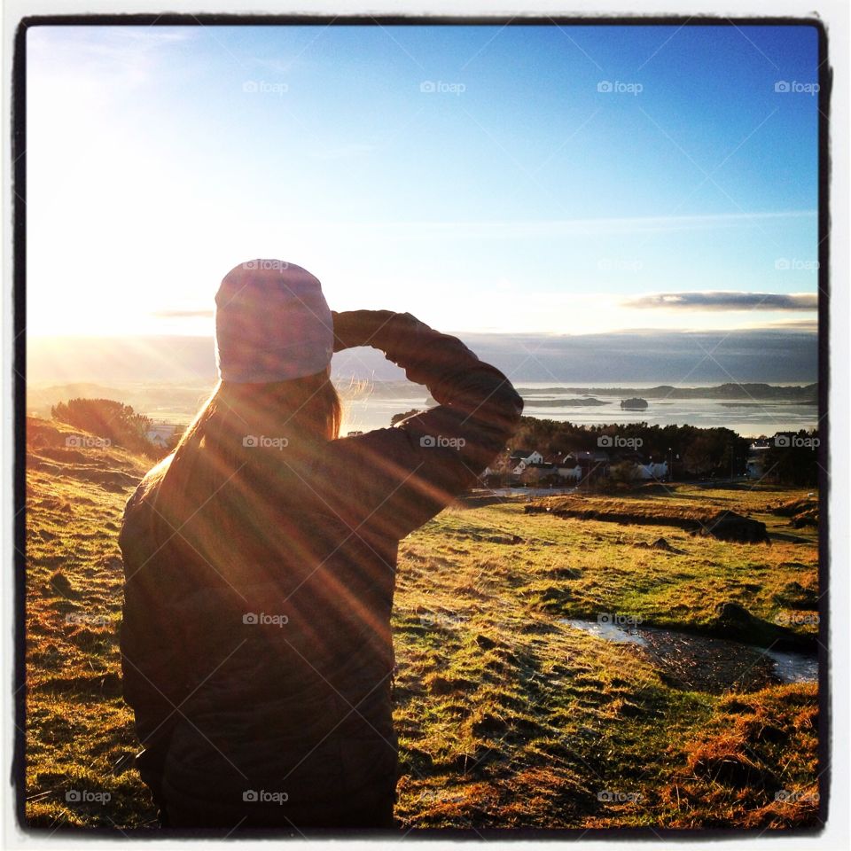Girl looking at the horizon 