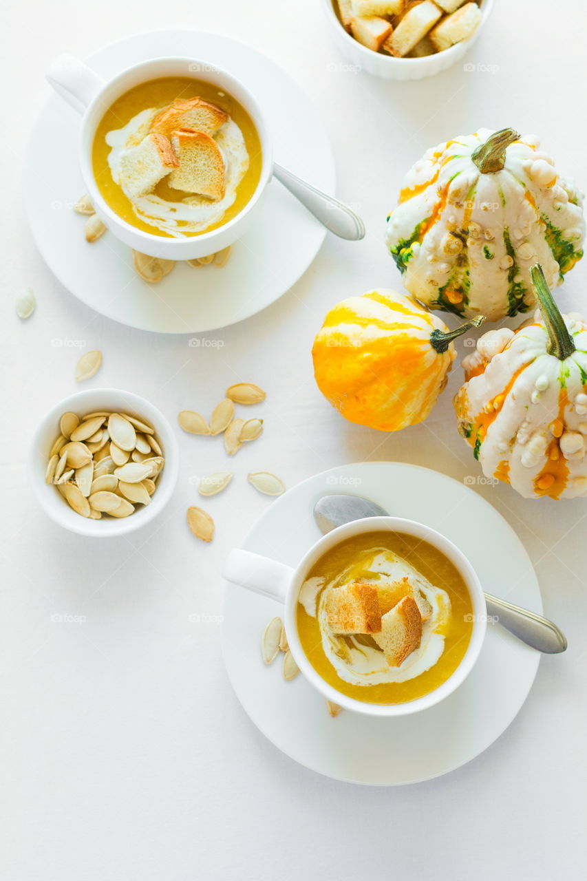 Cream soup with pumpkin