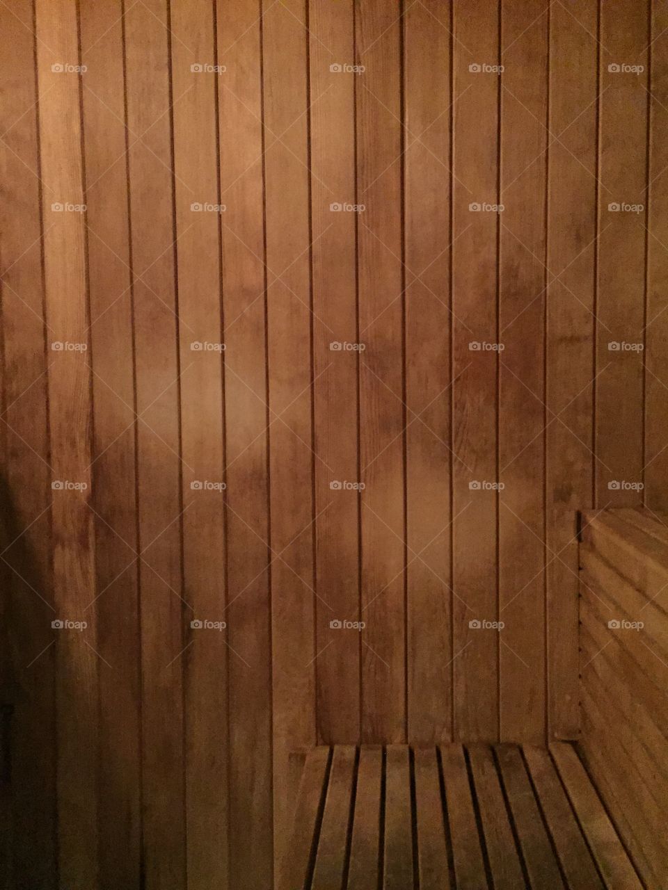 Wooden wall of a sauna
