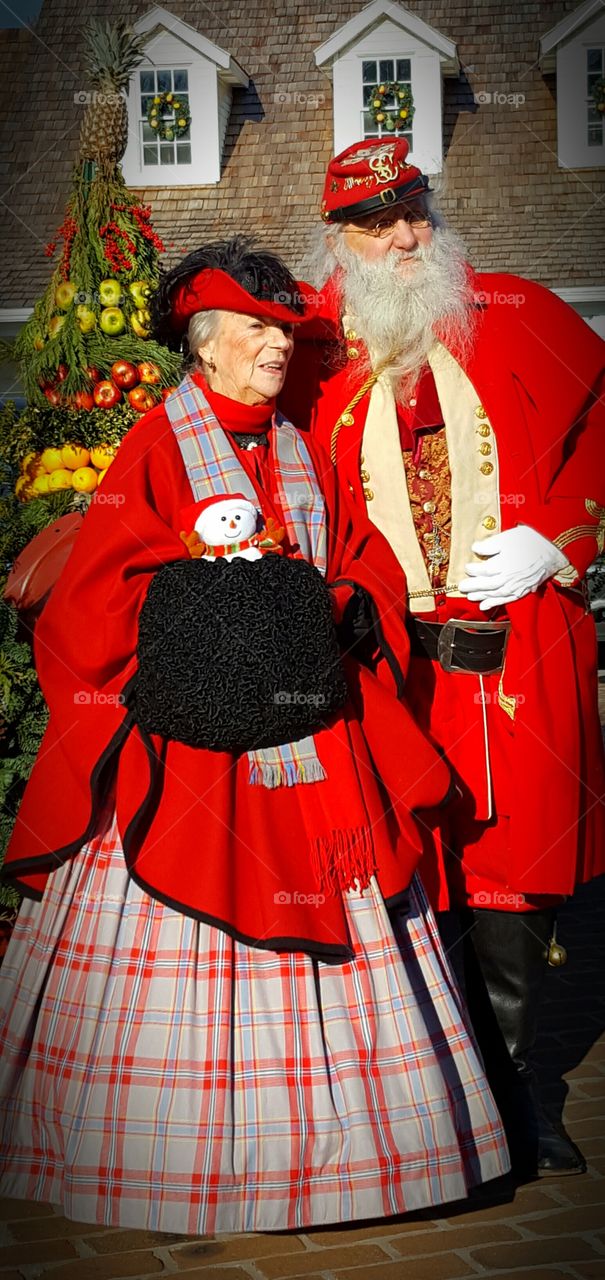 Senior couple in Santa costume