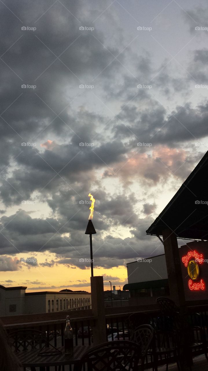 The clouds at Sharky's in Latrobe, PA on the deck