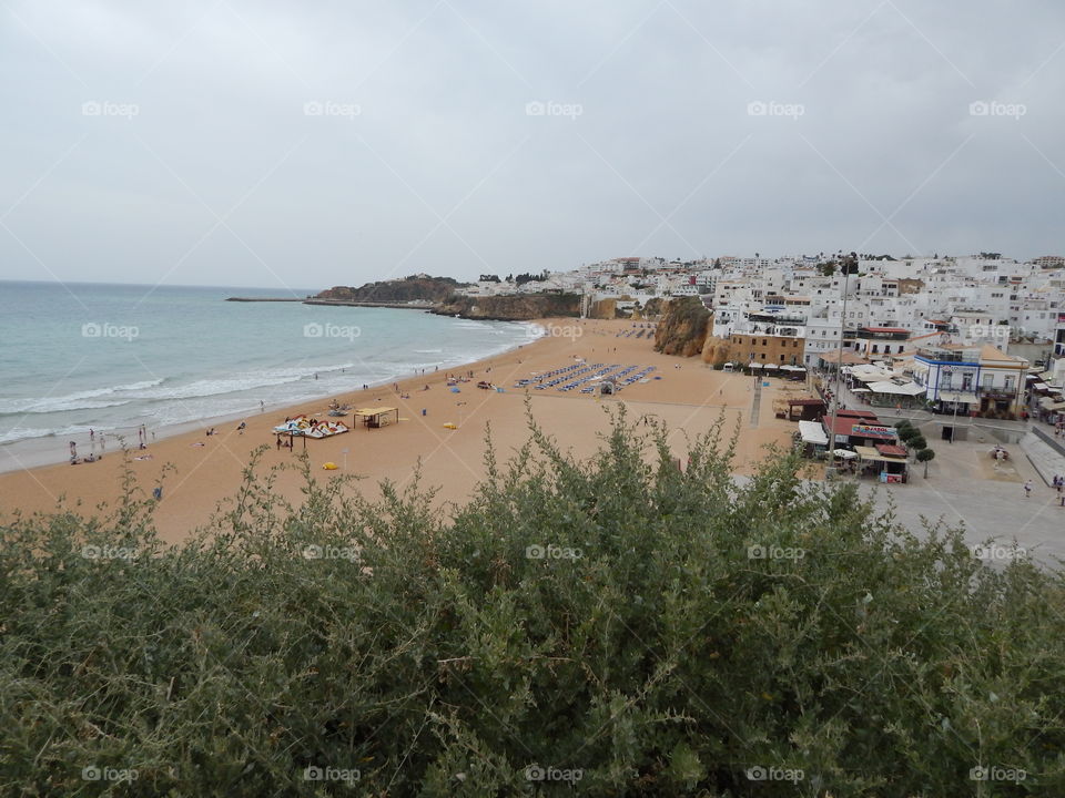 A beautiful Portuguese beach as a storm in rolling in 