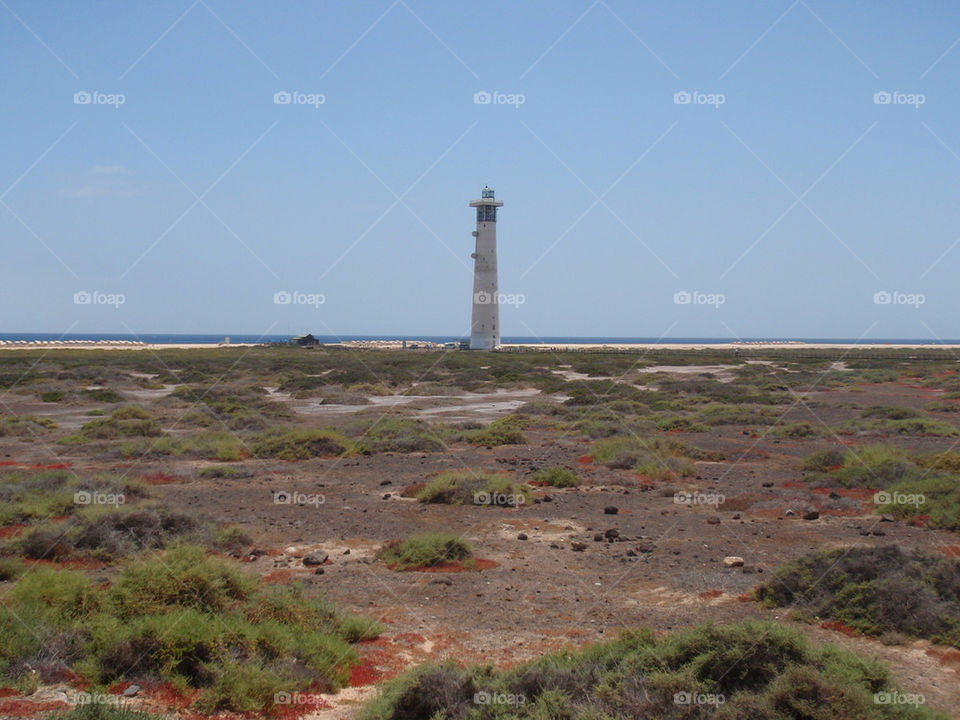 beach strand fuerteventura lighthouse by seeker