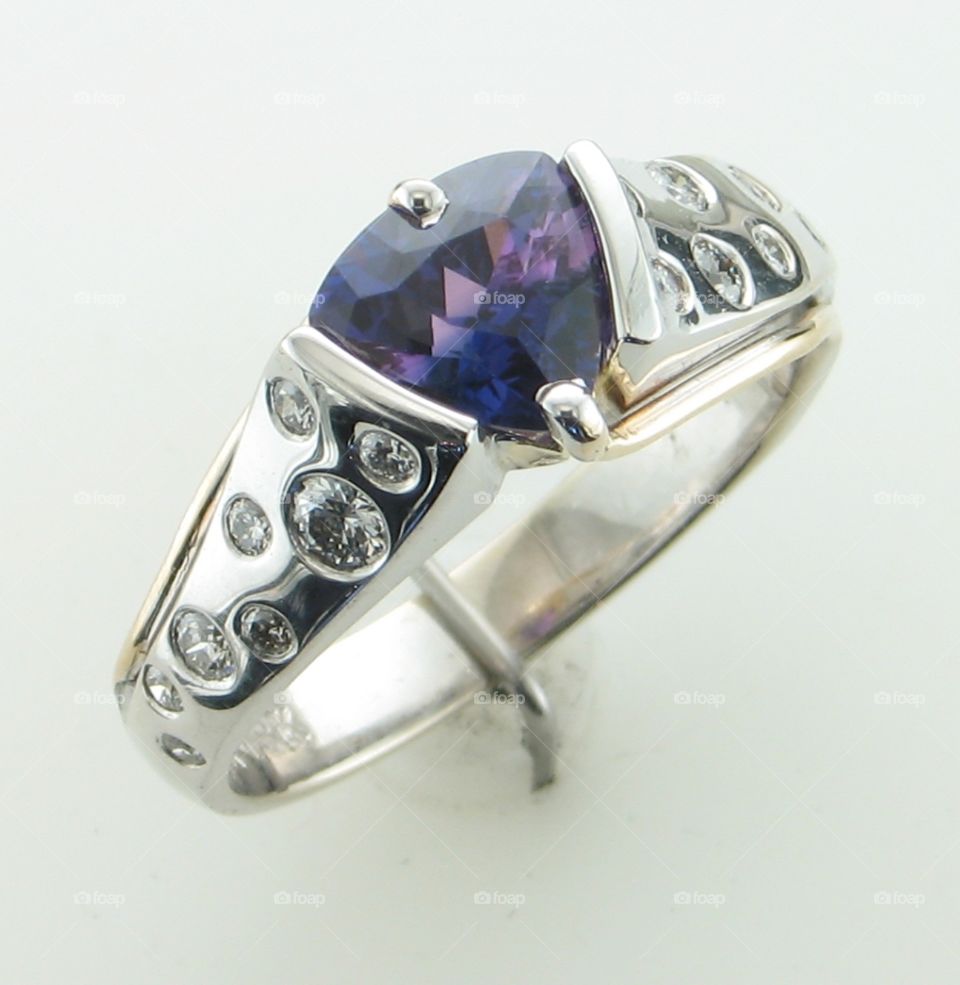 Purple Sapphire Diamond Ring