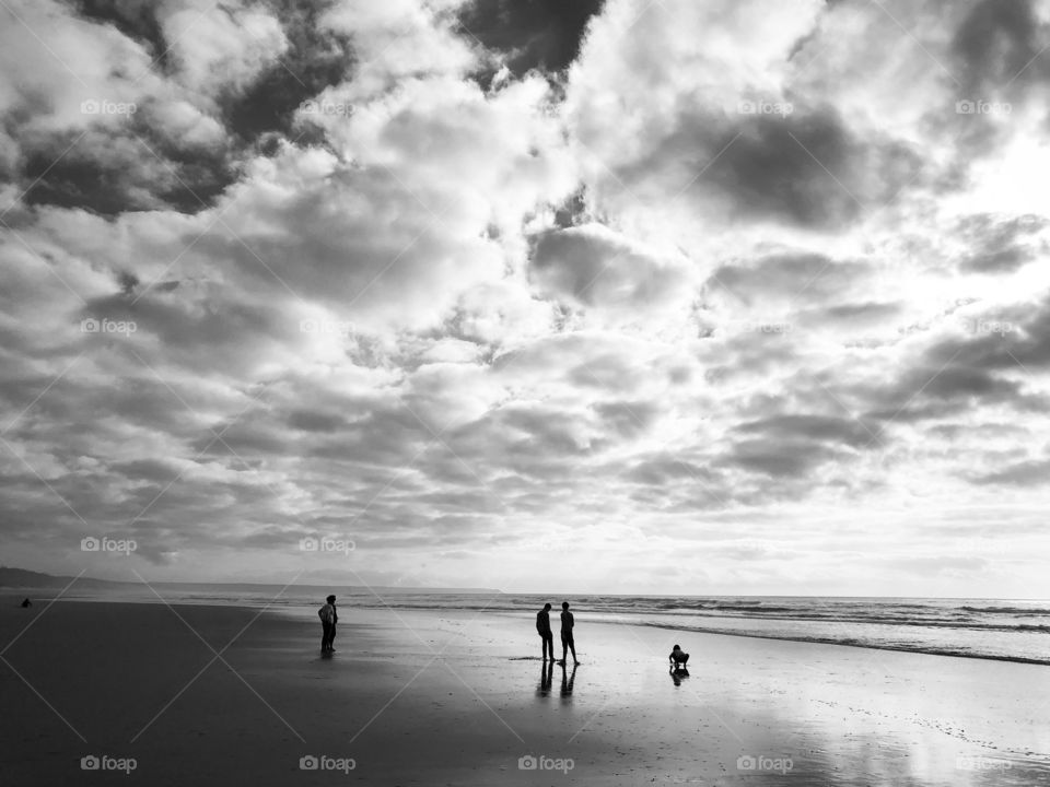 Beautiful black and white sky