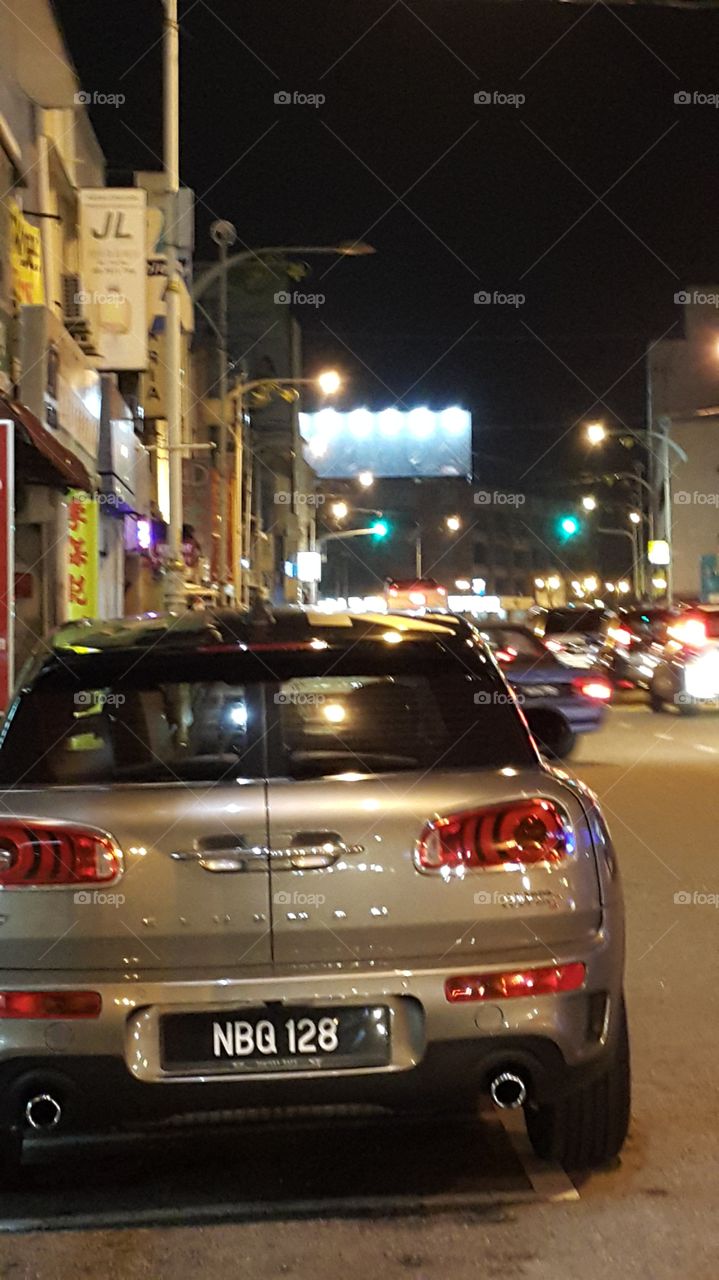 Expensive mini cooper parked in Seremban town