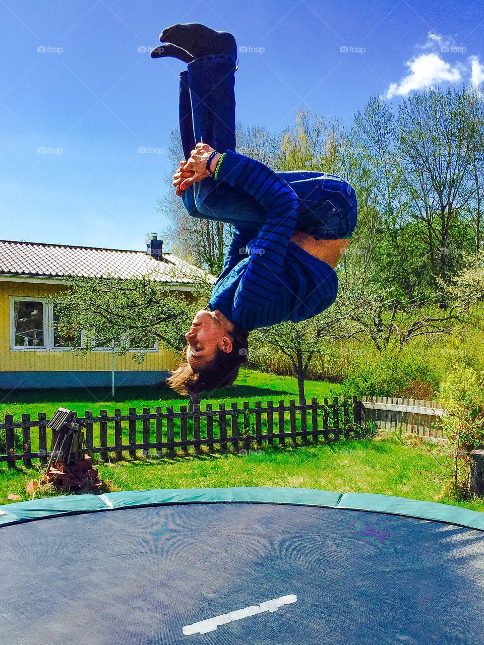 Backflip on a trampoline . Backflip on a trampoline 