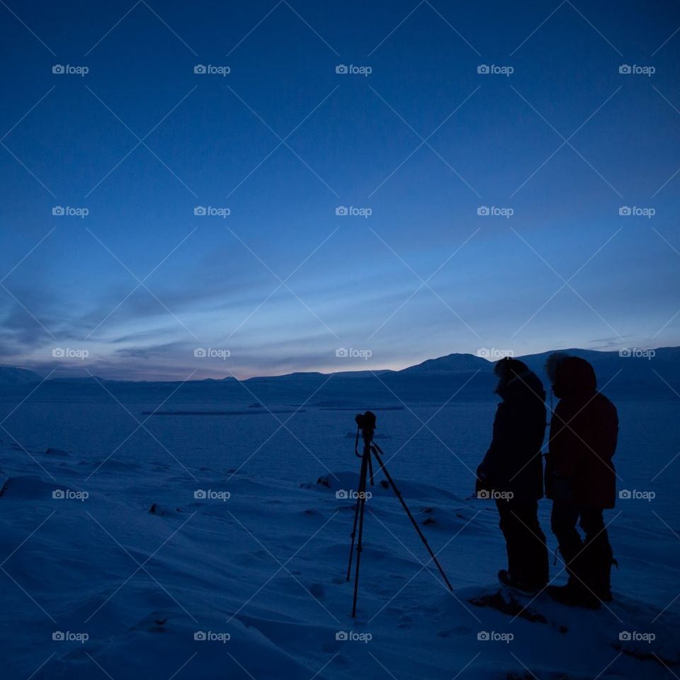 Photographers after Sunset in the Arctic