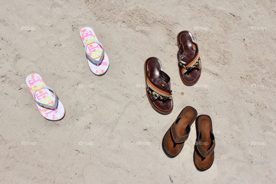 Slippers at the beach 