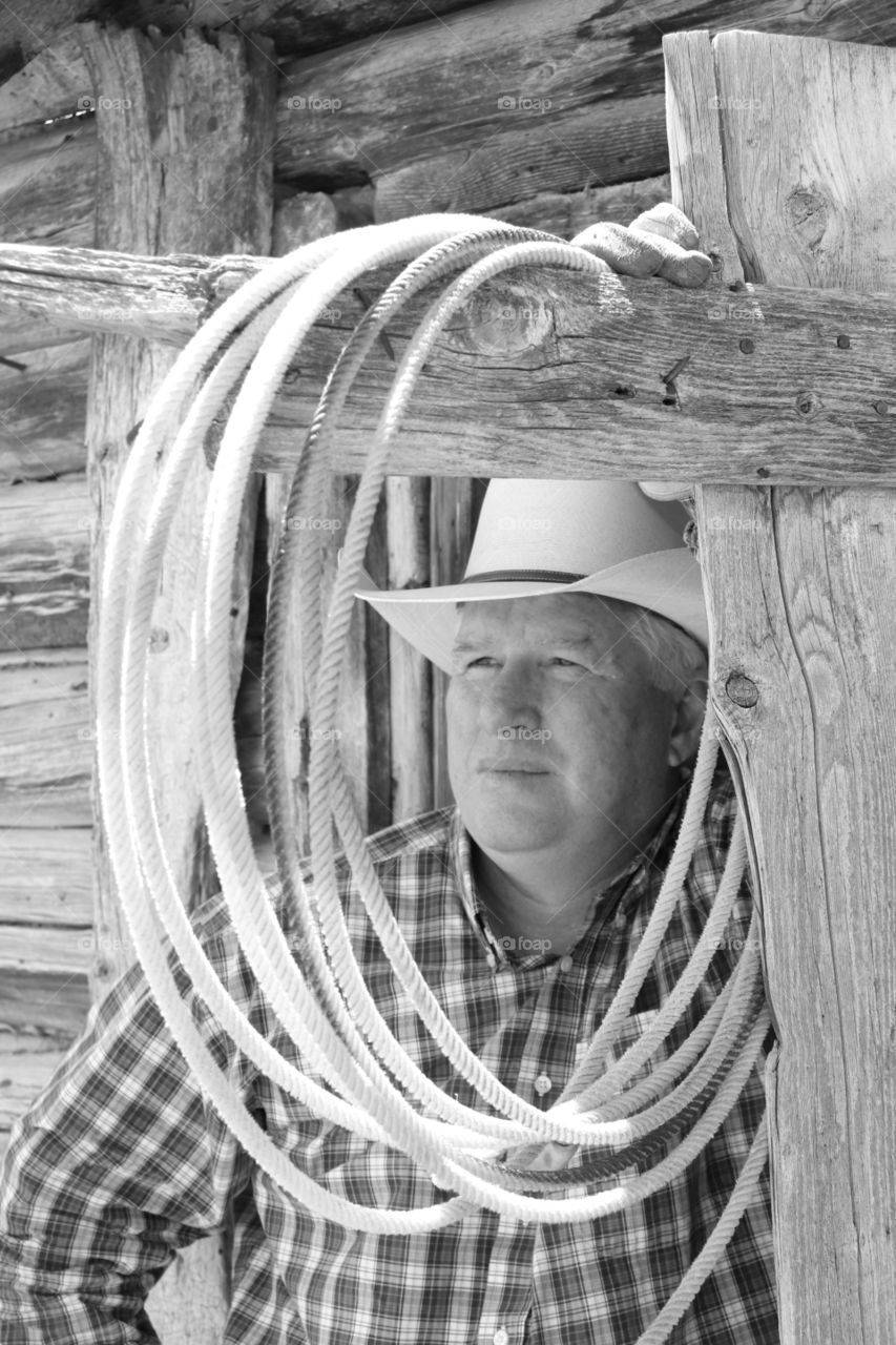 Close-up of a senior male rancher