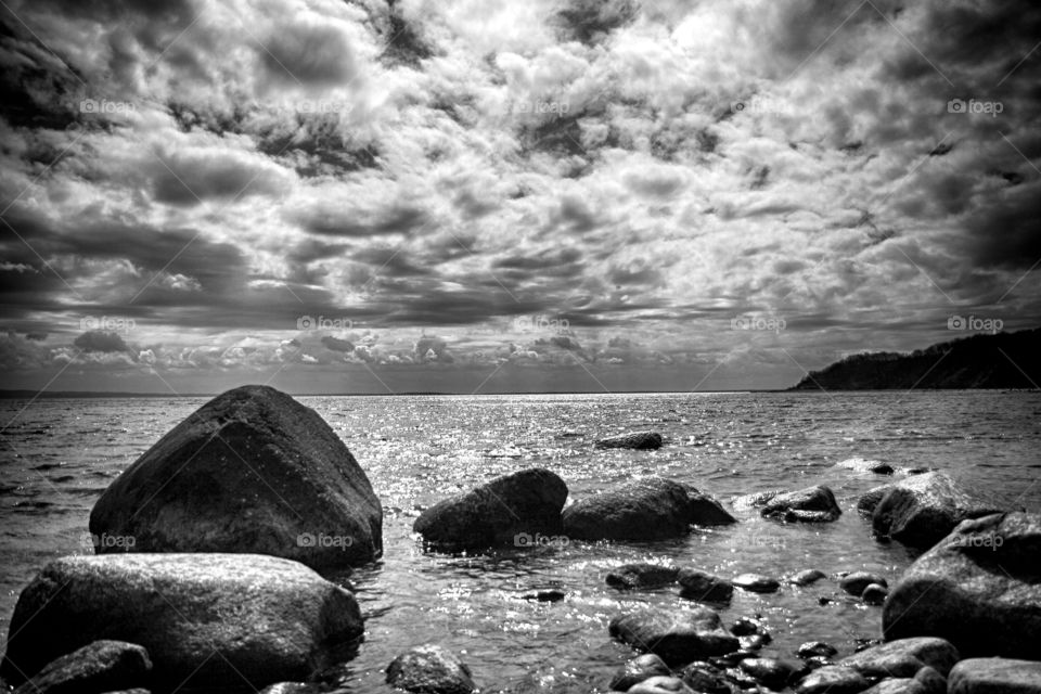 baltic sea with dramatic heaven