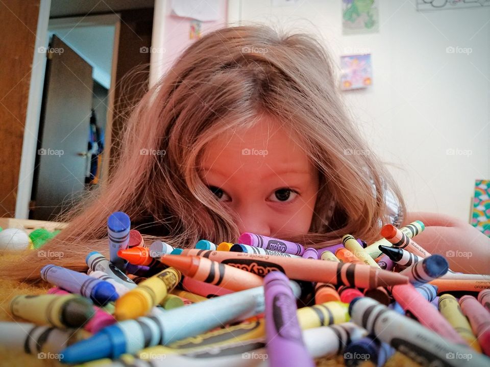 Colors,  Crayons and a Girl