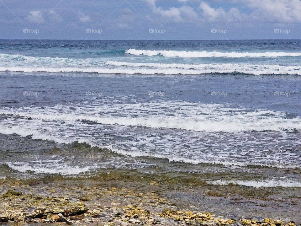 Beautiful waves coming in at Bathsheba Beach Barbados
