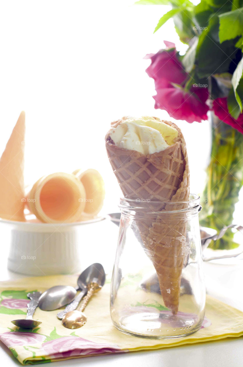 Delicious summer ice cream cone