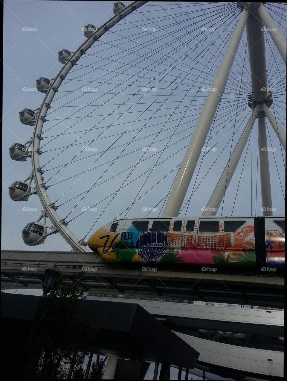 Las Vegas observation wheel and monorail