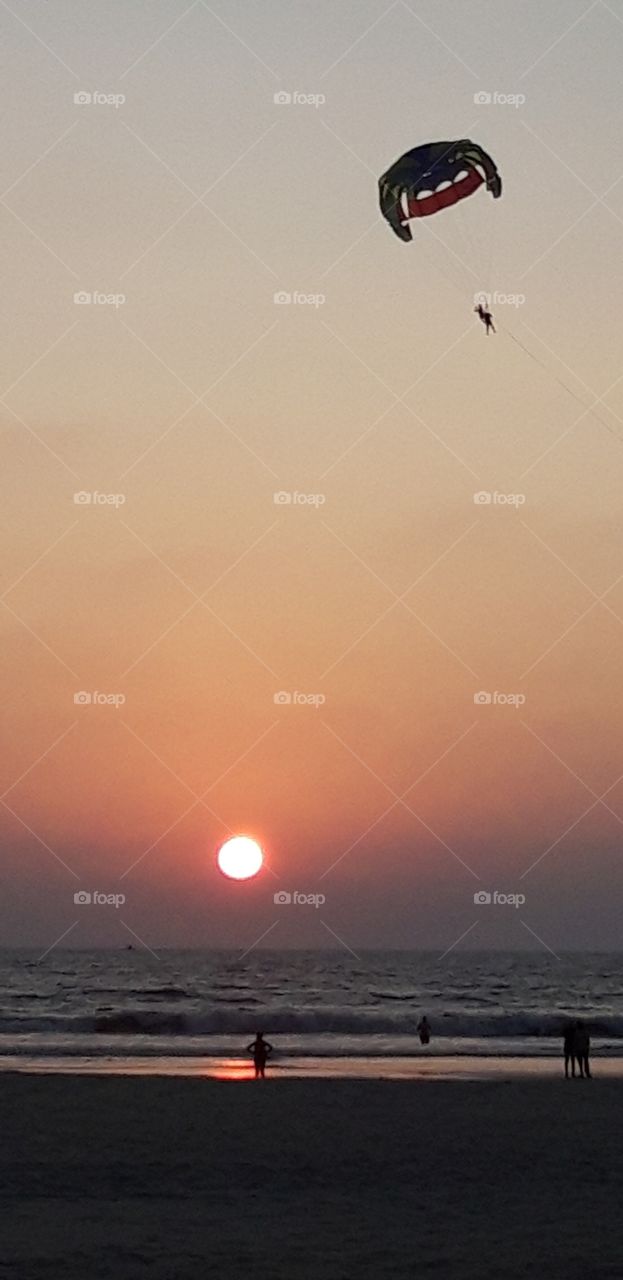 on the beach of the Leela Goa