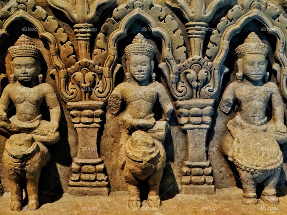Detail Of Angkor Wat Statues