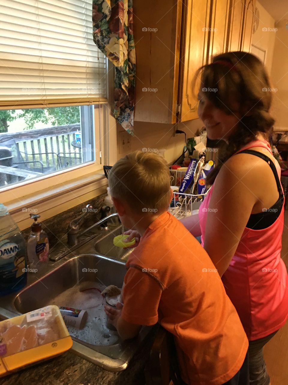 Kitchen work with mom 