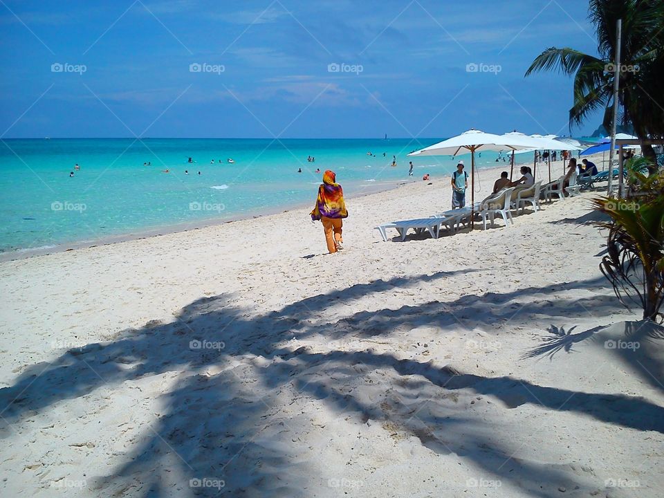 boracay heat. walking under the heat of boracay