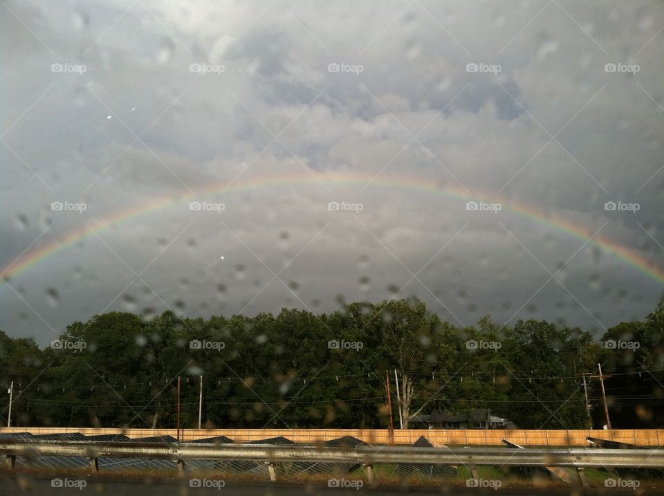 Rainbow. Rainbow from the highway