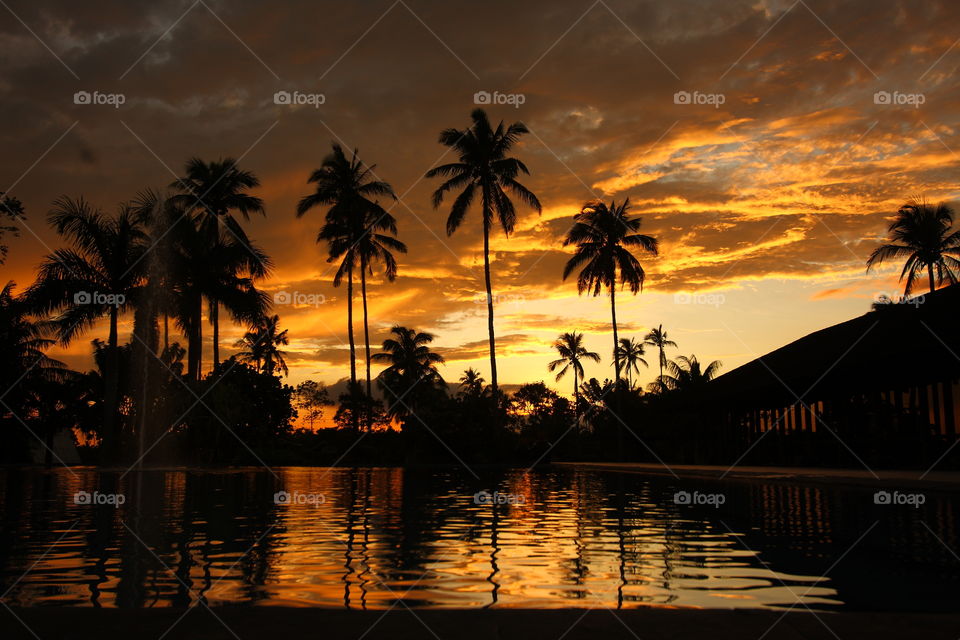 Lake and sunset