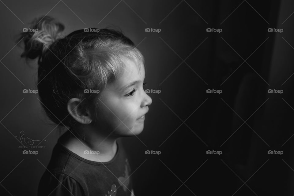 Girl in black and white