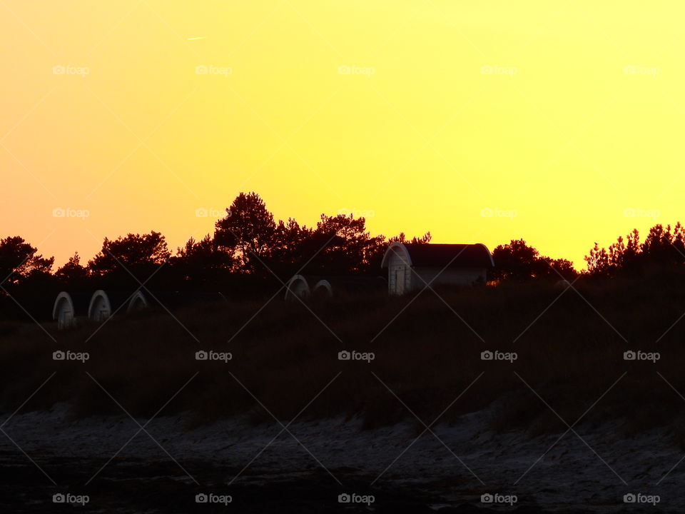 Beachhuts in sunddunes